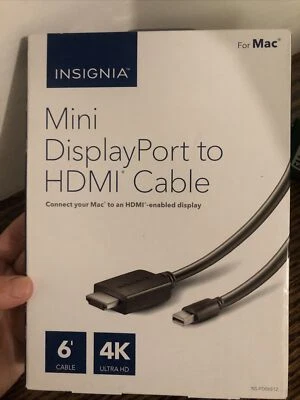 Open Box Insignia - 6' Mini DisplayPort to HDMI Cable - Black - NS-PD06512 - i6 - Image 1 of 2