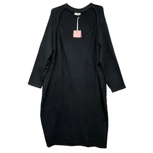 Women's Plus Size Long Sleeve Cut Out Sweater Dress - Victor Glemaud Black, 3X - Picture 1 of 3