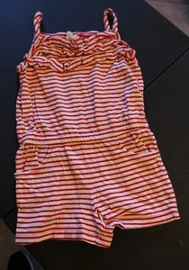 Crazy 8 Girls Romper Red White Stripe Size 6 - Picture 1 of 1