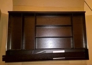 PORTAPOSATE DA CASSETTO ALLUMINIO E LEGNO cm.57,3 x 36,5 /63 WENGHE' legno scuro - Foto 1 di 1