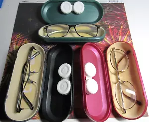 JUEGO DE 3 estuches dobles para gafas y lentes de contacto 2 en 1 oferta de cierre - Imagen 1 de 2