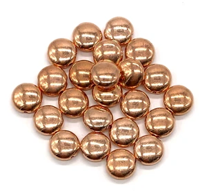 Acrylic Spacer Beads 14 mm Bright Rose Gold Coin Shaped 2 mm Hole 100 Pieces - Picture 1 of 5