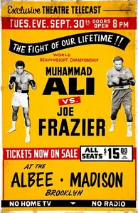 Impresión de arte de pared para el hogar - Póster deportivo vintage - MUHAMMAD ALI VS FRAZIER - A4,A3,A2 - Imagen 1 de 1