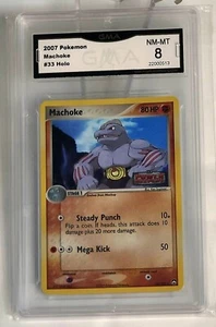 Pokemon Machoke 33 RARE HOLO 2007 Power Keepers GRADED GMA 8 NM-MT STAMPED 1STED - Picture 1 of 2