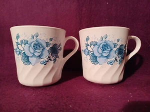 Juego de 2 tazas de café con patrón de terciopelo azul Corning Corelle - Imagen 1 de 3