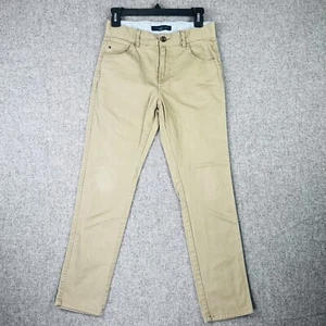 Tommy Hilfiger Boys Youth Chino Pants Dark Khaki Beige Casual Size 16 W28 X L26 - Picture 1 of 13
