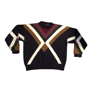 Structure Men’s Color Block Geometric Sweater Size Large Ramie Cotton Blend - Picture 1 of 6
