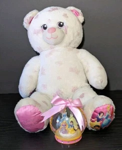 DISNEY PRINCESS GLASS GLOBE ORNAMENT & BAB DISNEY PRINCESS BEAR CROWN PRINT - Picture 1 of 13