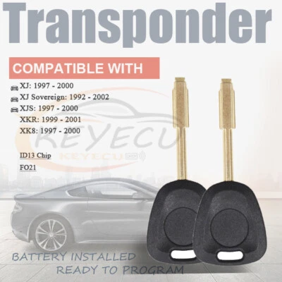 2*para Jaguar XJ, XJ Sovereign, XJS, XKR, XK8 1997-2002 Transpondedor Coche Llave ID13  Foto 1 de 4