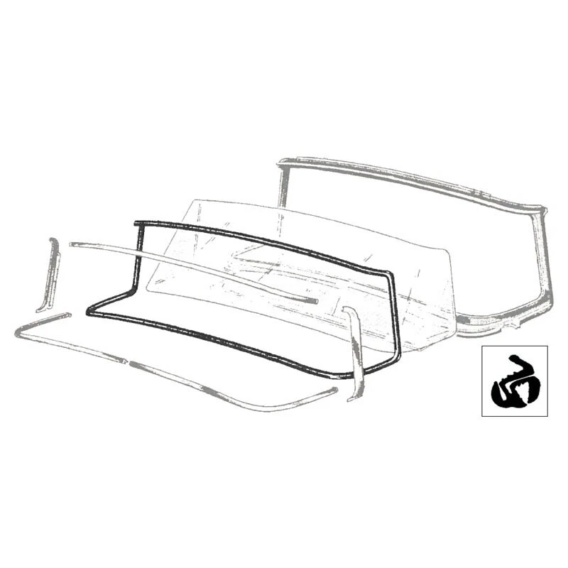 Vedação de para-brisa com ranhura para Chrome 55-56 Ford Victoria, Mainline Sedans  - Imagem 1 de 1