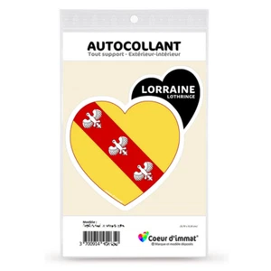 Sticker autocollant Coeur J'aime la Lorraine - Blason - Picture 1 of 6