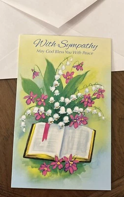 With Sympathy May God Bless You With Peace 5”x7.75" Stockwell Greeting Card - Image 1 of 4