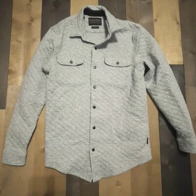 Smith + Rogue Men's MEDIUM Quilted Soogan Long Sleeve Shirt Snap Buttons - GRAY - Image 1 of 4