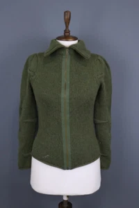 ZADIG & VOLTAIRE SACHA BIS ALN Green Alpaca Wool Full Zip Knit Jacket Size S - Picture 1 of 16