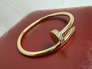 CARTIER JUSTE UN CLOU NAIL CLASSIC DIAMOND BRACELET AUTHENTIC SZ 15 MSRP $13,300 - Picture 1 of 21