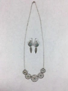 Dream Catcher Arizona Necklace and Earrings Silver Earring Coated Silver - Picture 1 of 6