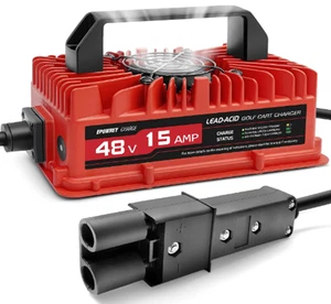 Golf Cart Battery Charger 15 Amp 48 Volt for Yamaha G19-G22 with 2-Pin Plug - Foto 1 di 5