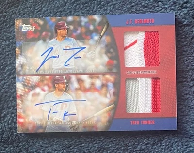 2025 TOPPS J T Realmuto Trea Turner ( PHILLIES ) PATCH JERSEY AUTO AUTOGRAPH 4/5 - Image 1 of 2