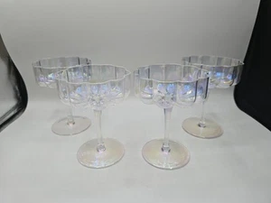 Khen Champagne Cocktail Contemporary Glasses Set Of 4 Iridescent Glass - Picture 1 of 17