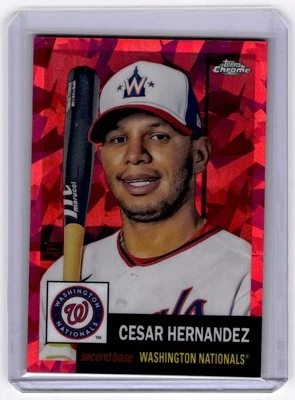 2022 Topps Chrome Platinum Anniversary Cesar Hernandez 041/100 Washington - Image 1 of 2