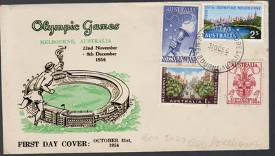 FDC Olympic Games 1956 Melbourne Australia - Image 1 of 2