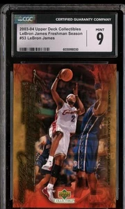 2003-04 Upper Deck Collectibles Freshman Ssn #53 Lebron James RC Rookie CGC 9 - Picture 1 of 1
