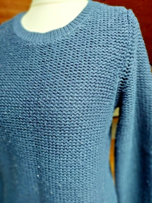Pullover BC Jeansblau Dunkelblau  Asymmetrisch Grobstrick  Reißverschluss Gr. 36 - Bild 1 von 4