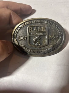 Vintage BASS ANGLERS SPORTMAN SOCIETY 1967 - 1992 BELT BUCKLE 25TH ANNIVERSARY - Picture 1 of 3