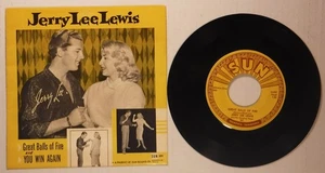 JERRY LEE LEWIS / SUN LABEL #281 / GREAT BALLS OF FIRE/YOU WIN AGAIN / 7” 45 RPM - Picture 1 of 2