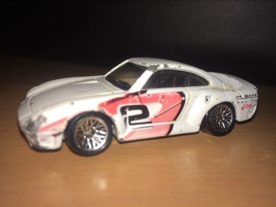 1987 Mattel Hot Wheels Porsche White 2 Hi Bank Racing - Imagem 1 de 4