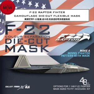 1/48 F-22 Raptor Fighter Camouflage Flexible Mask for Hasegawa 52293 Model Kits - Picture 1 of 3