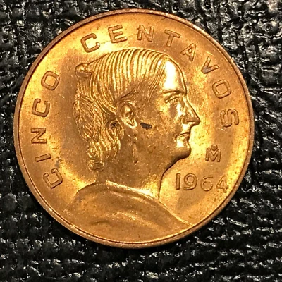 MONEDA DE 5 CENTAVOS DE MÉXICO MEXICANO 1964 ALTA CALIDAD SIN CIRCULAR - APR055 Foto 1 de 2