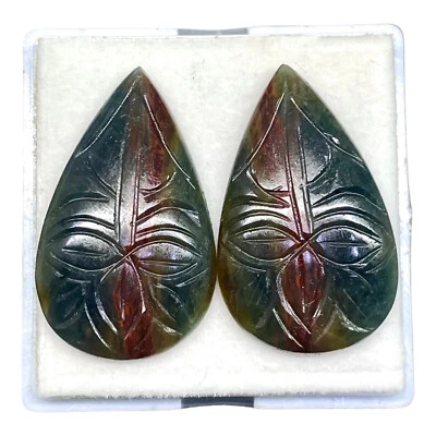 Par de piedras preciosas de zafiros naturales sin calefacción de 80,30 quilates/2 piezas 36x22 mm talladas en dos colores Foto 1 de 4