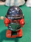 Vintage 1977 Tomy Wind Up Robot Taiwan Blue Silver Works