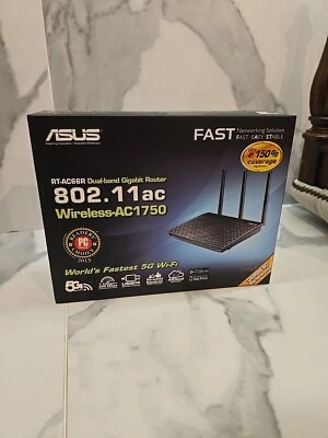 ASUS RT-AC66R 802.11ac Dual-Band Wireless-AC1750 Gigabit Router (Mildy Used) - Image 1 of 4