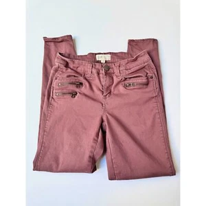 Jolt Cotton Light Burgundy Mid Rise Knöchellange Skinny Hose 1/25W - Bild 1 von 10