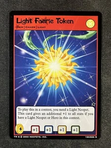 Neopets TCG 124/234 Light Faerie Token Base Set Charm Uncommon NM - Picture 1 of 2