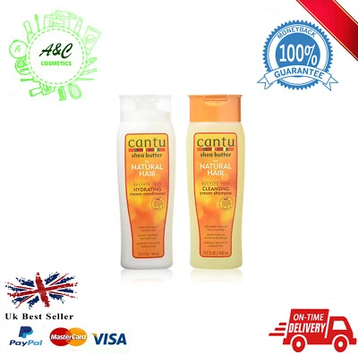 Cantu Shea Butter Sulfate free Cleansing Cream Shampoo & Cream Conditioner 400ml - Image 1 of 3