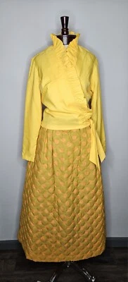 Maxi falda acolchada y chartreuse vintage años 60 70 Alex Colman de California Foto 1 de 4