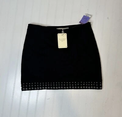 What Goes Around Comes Around Skirt 女式 M 码黑色全新带标签全新镶嵌 200 美元 — 第 1/4 张图片