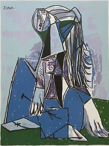 PABLO PICASSO "The Thinker" Limited Edition Colour Off Set Lithograph - Picture 1 of 3