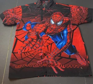 Vintage 2002 Spider-Man Button Up AOP Marvel Comic All Over Print *M passt groß* B9 - Bild 1 von 8