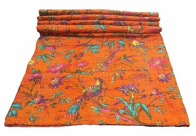 Vintage Handmade Kantha Quilt Cotton Bedspreads Throw Ralli Gudari Blanket Quilt - Image 1 of 4