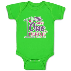 Baby Bodysuit 1 Little Miss Wonderful Heart Funny Cotton Boy & Girl Baby Clothes - Picture 1 of 21