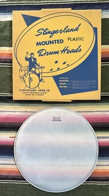 Cabezal de batería de plástico Tom Batter Sound King años 50 NOS Slingerland 14” (S109+1) Foto 1 de 4