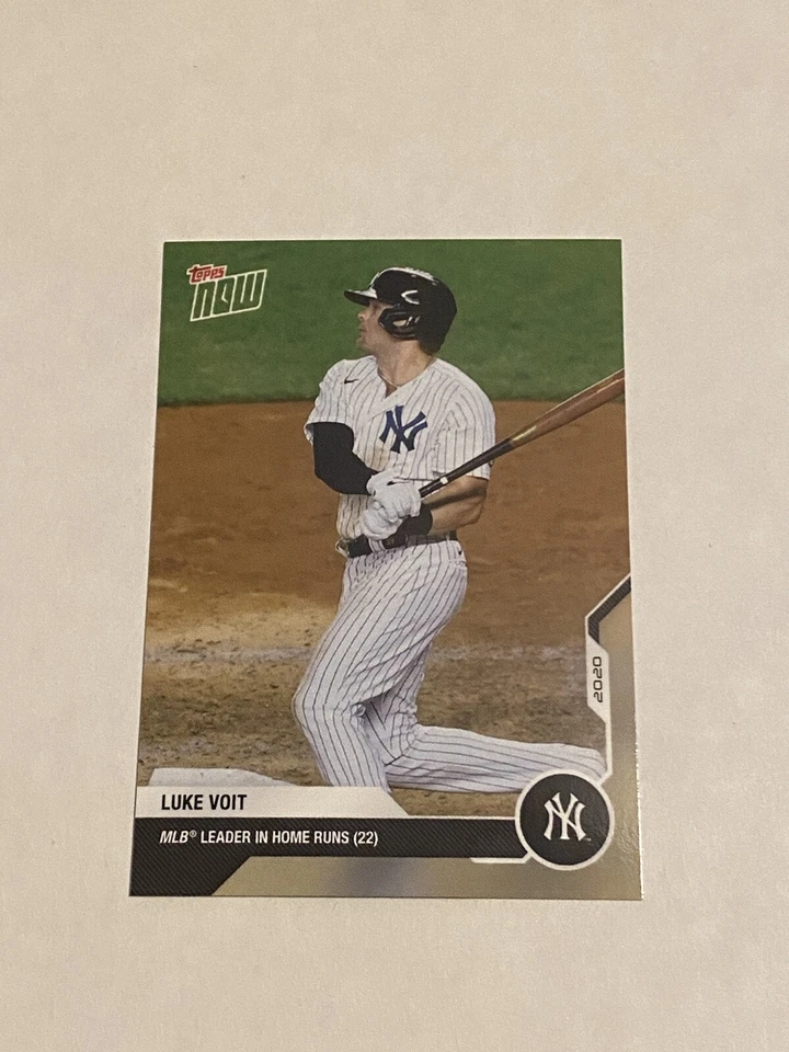 2020 LUKE VOIT "MLB LEADER IN HOME RUNS WITH 22" TOPPS NOW NY YANKEES CARD #320 - Image 1 of 1