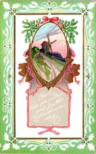 God Keep You in Peace Christmas Embossed Postcard - Imagen 1 de 2