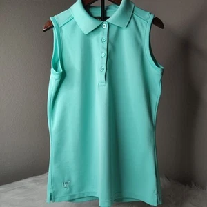 Loudmouth Golf Womens Tank Top Size M Teal Sleeveless button activewear - Picture 1 of 8