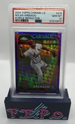 Logofractor cromado Topps 2024 refractor púrpura Cardinals Nolan Arenado PSA 10 Foto 1 de 2