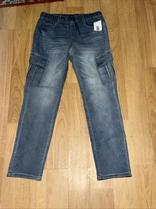 Colorful Planet Denim Cargo Pull On Pants Size Medium NWT - Picture 1 of 6